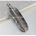 Fancy feather charm pendant,clear meaningful necklace pendants